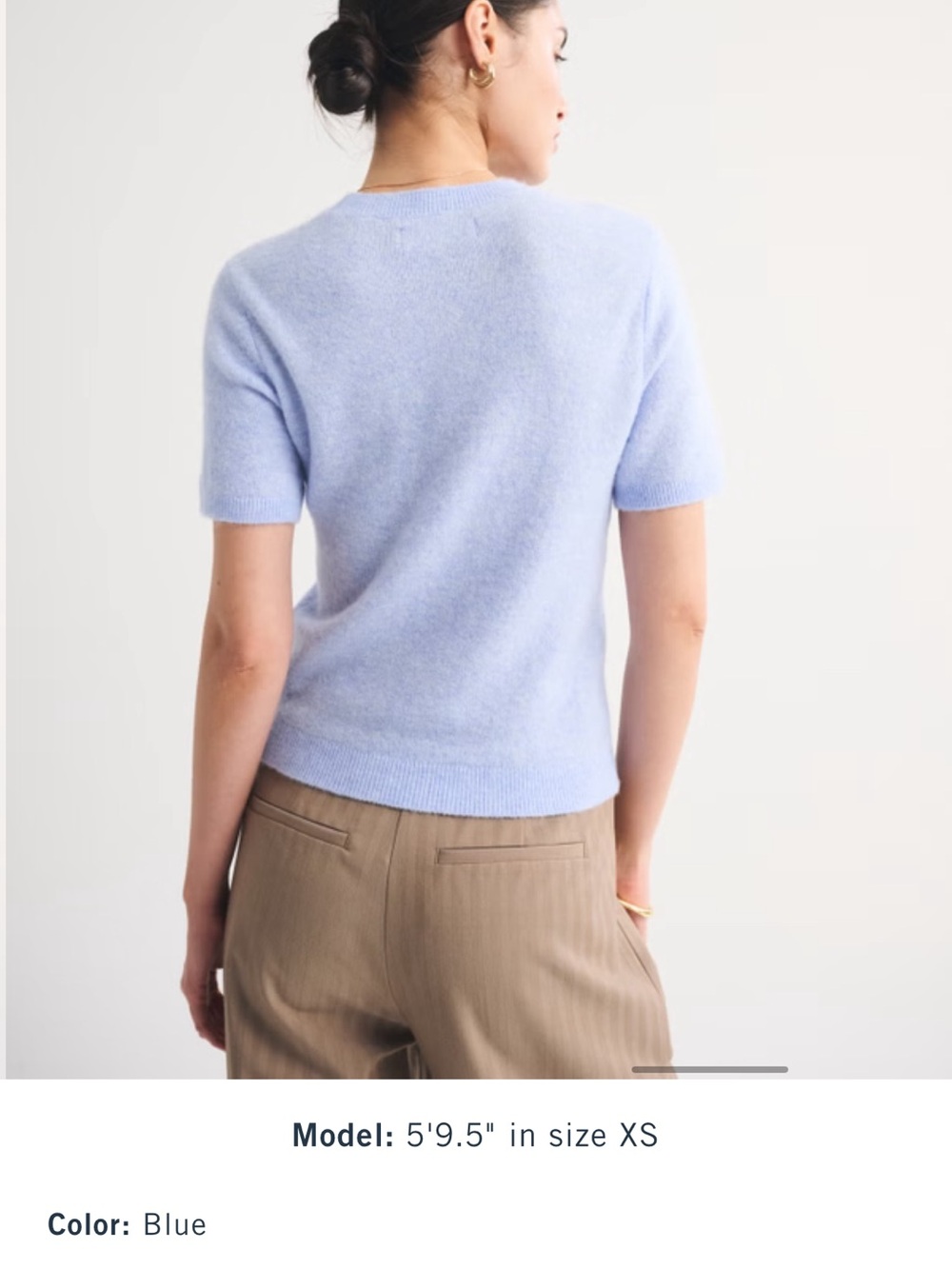 BRAND NEW: Abercrombie & Fitch Short Sleeve Crewneck Top - Light Blue size: M - Picture 5 of 7